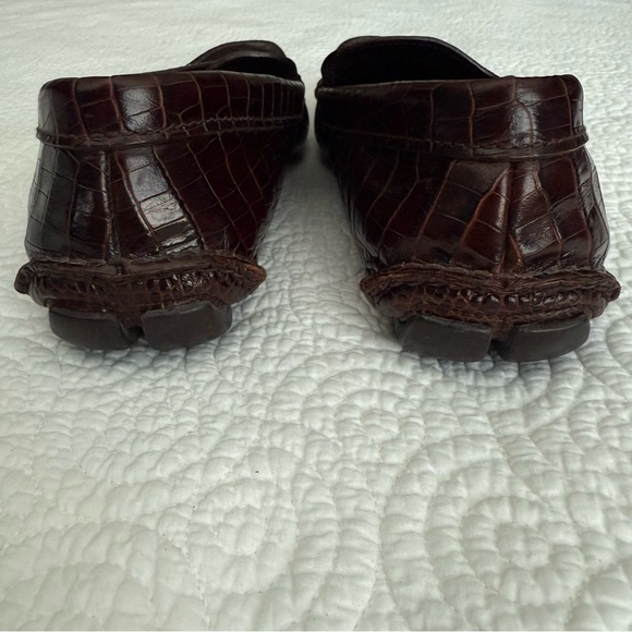 Prada Men's Dark Brown Croc-Embossed Loafers - Picture 12 of 16